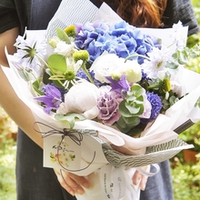 BluePurple계열-수국과 히야신스로만든 향기로운 꽃다발