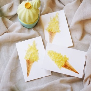 프리저브드 노란수국 아이스크림 꽃카드