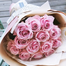 핑크 장미(핑크발란체) 꽃다발
